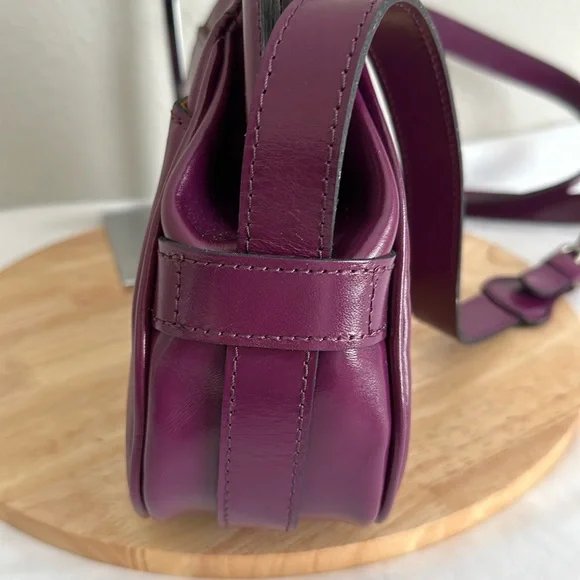 Purple Leather Women's Bag - Picture 3 of 9